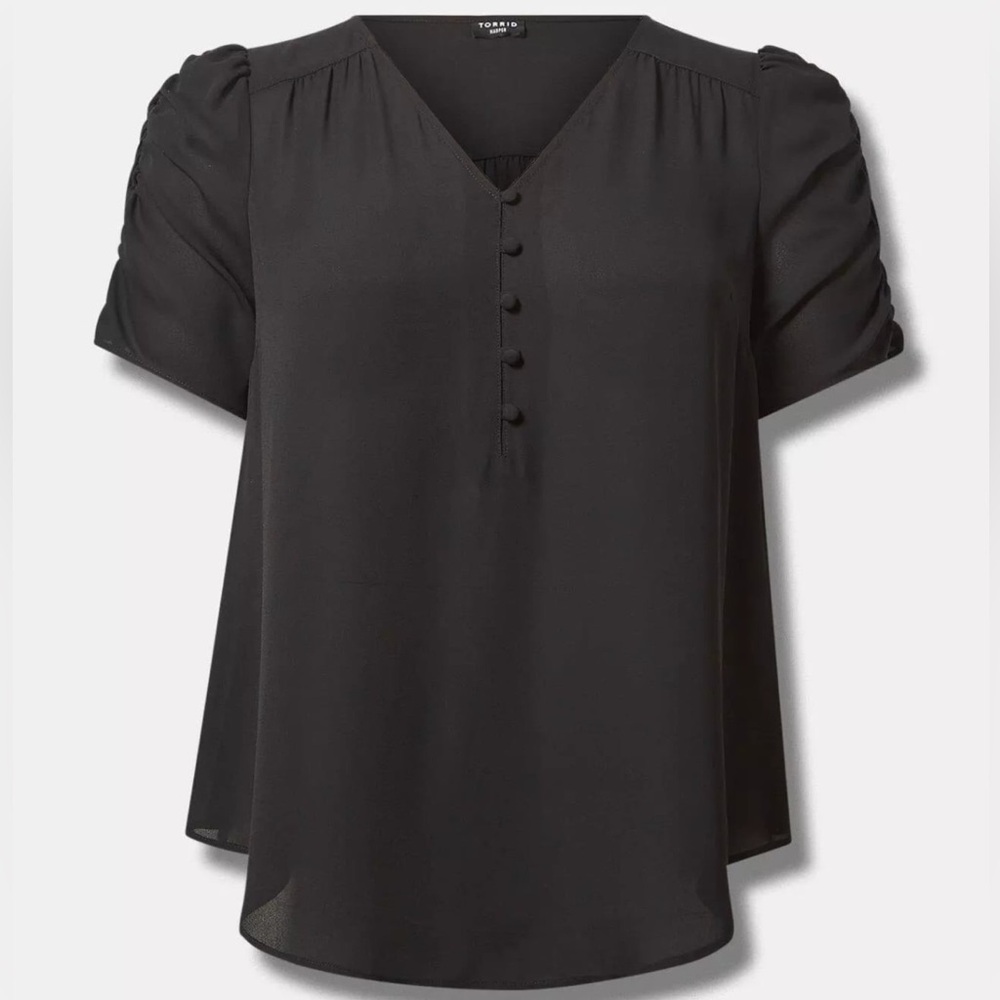 TORRID Harper Georgette Hook & Eye Tulip Sleeve Blouse